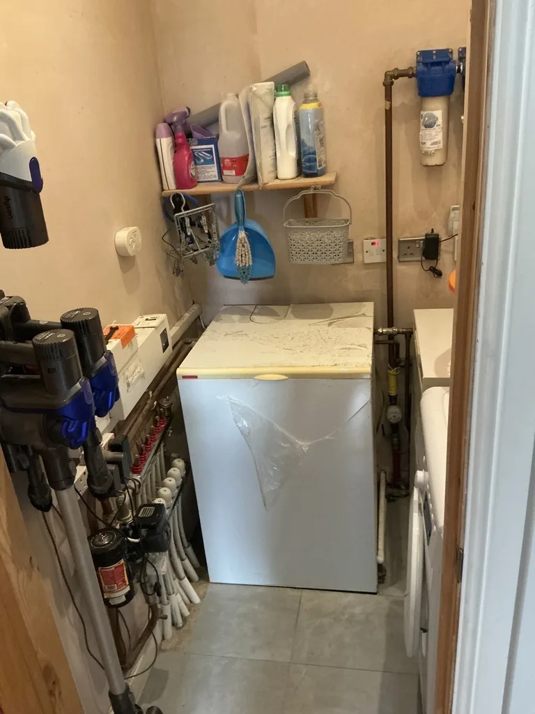 Oil heating equipment before the Lincolnshire heat pump conversion